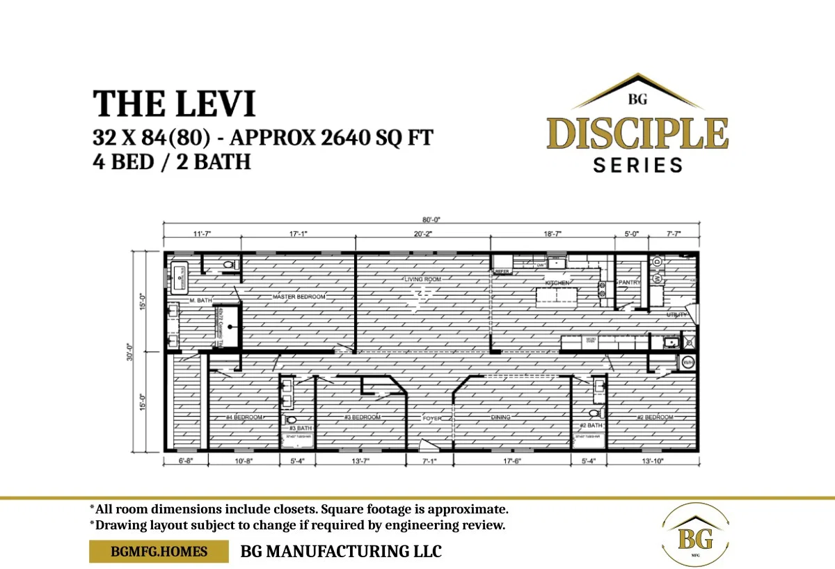The levi floor plan home features