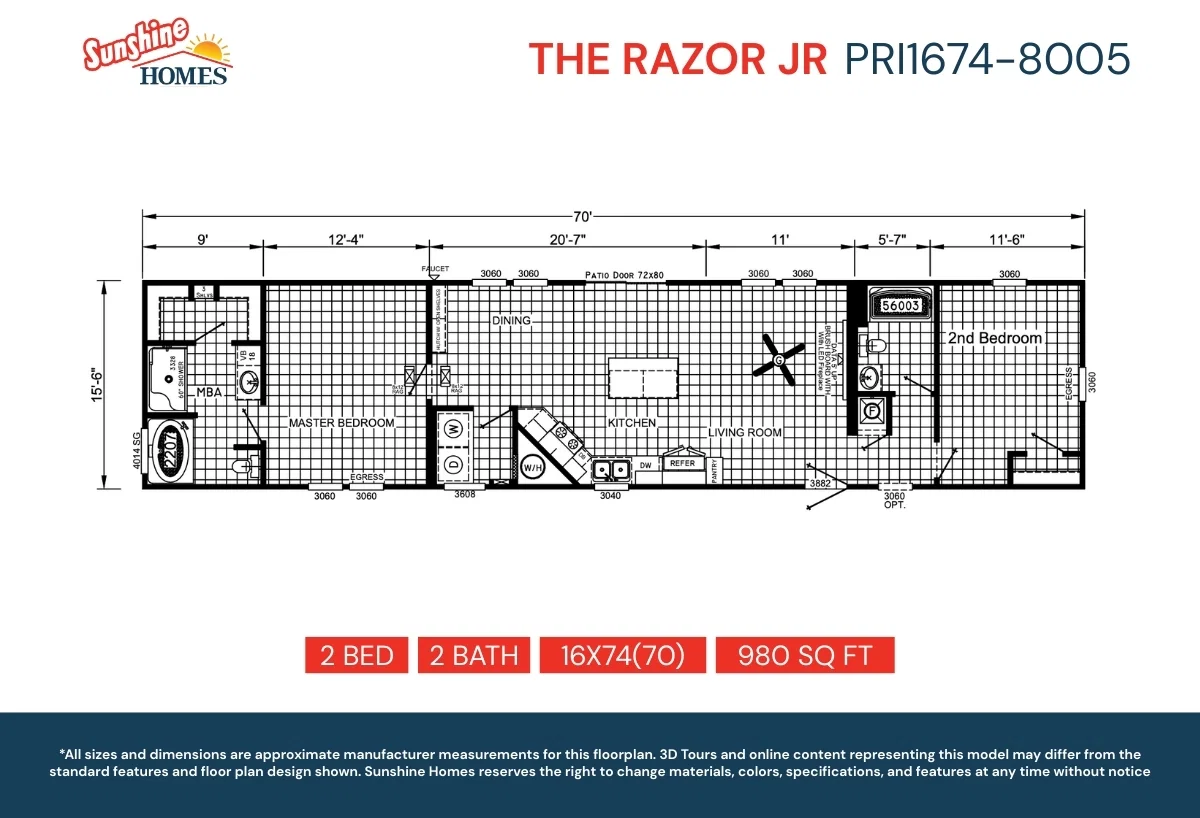 Pri1674-8005 floor plan home features