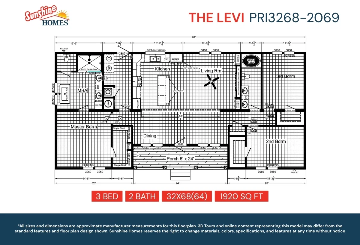 Pri3268-2069 floor plan home features