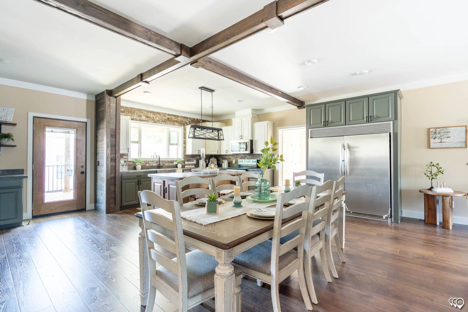 The barndominium 1 story kitchen home features