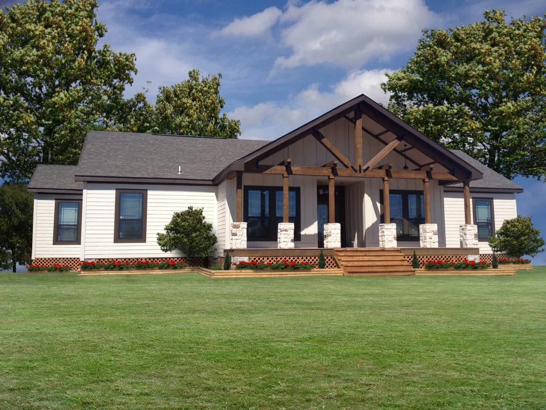 Koinonia b elevation, exterior, and hero home features