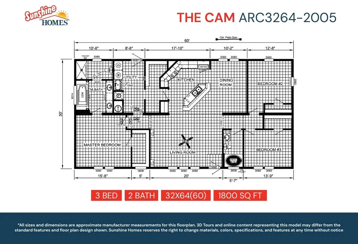Arc3264-2005 floor plan home features