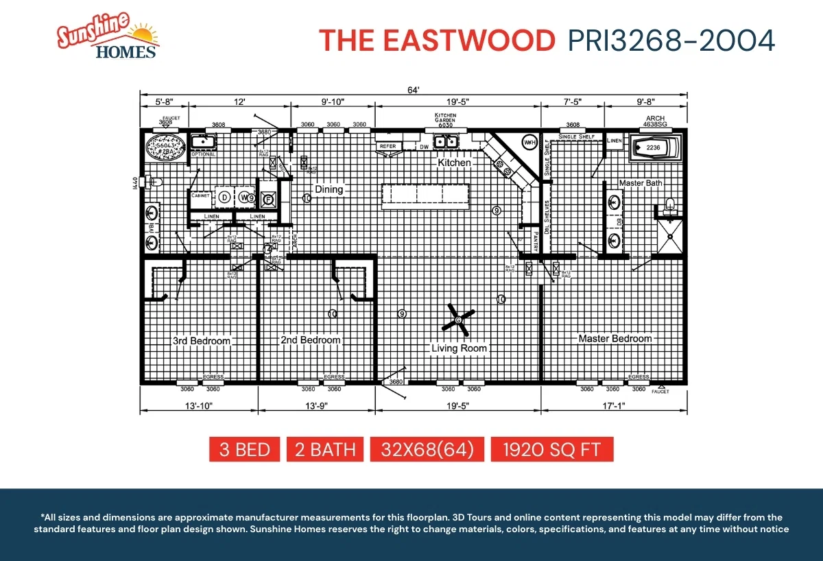 Pri3268-2004 floor plan home features