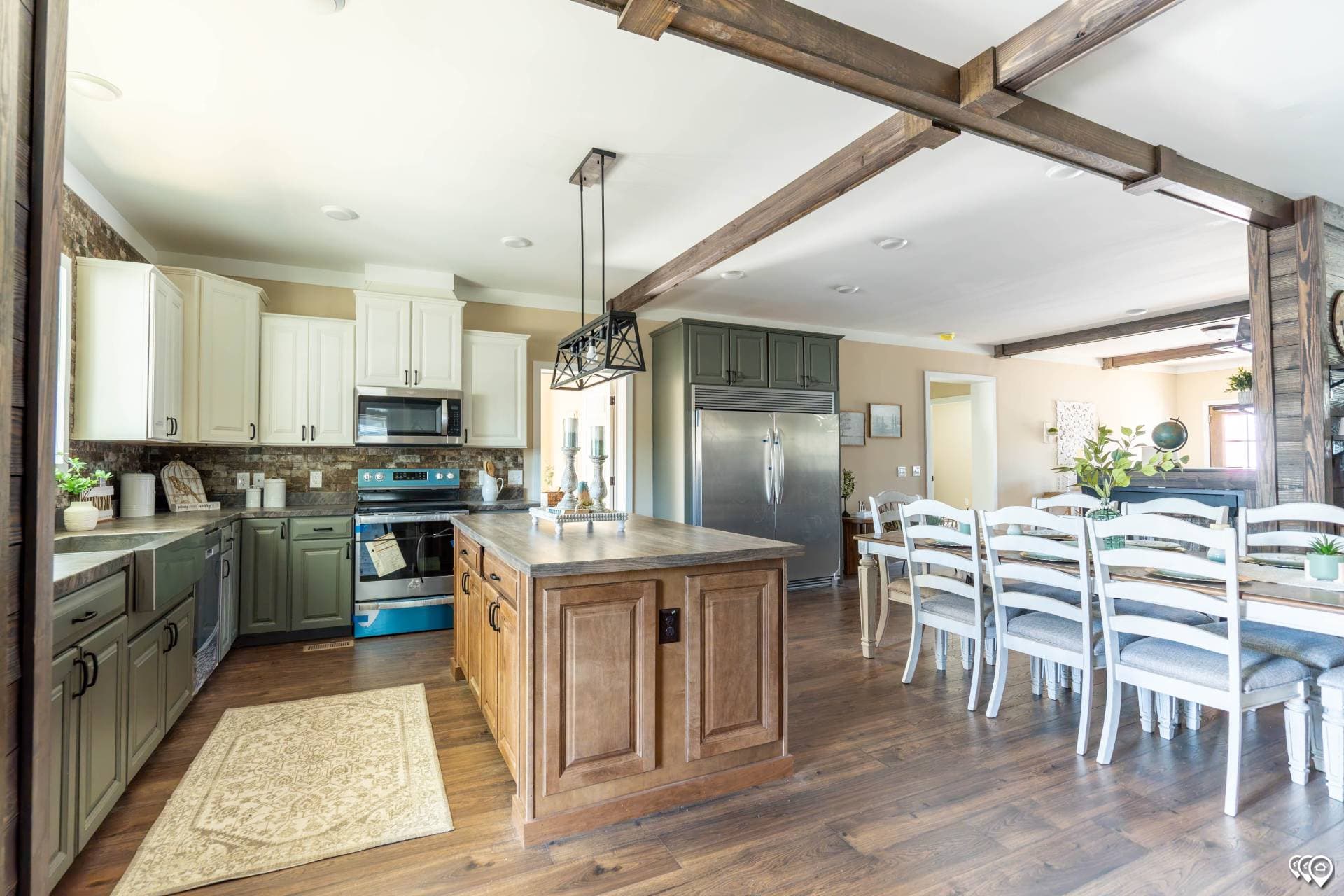 The barndominium 1 story kitchen home features