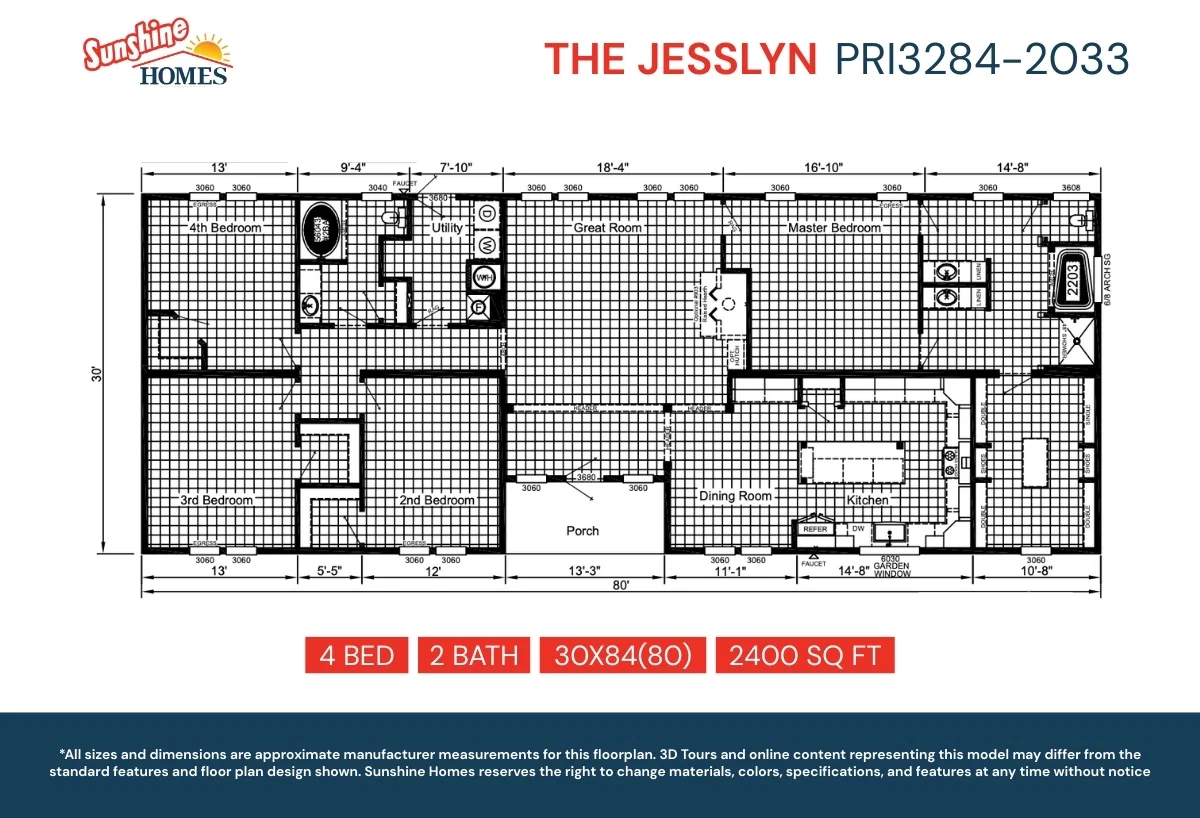 Pri3284-2033 floor plan home features