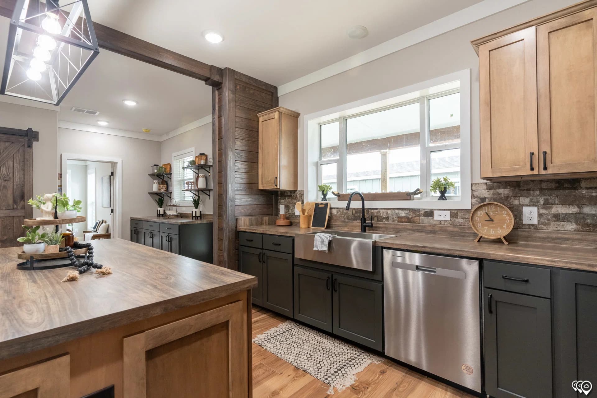 The barndominium 1 story kitchen home features