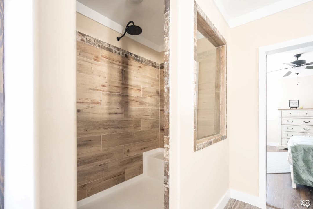 The barndominium 2 bathroom home features