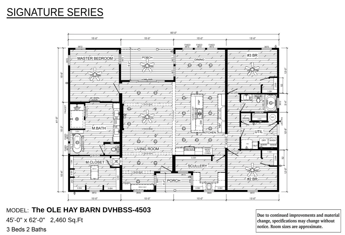 The ole hay barn floor plan home features