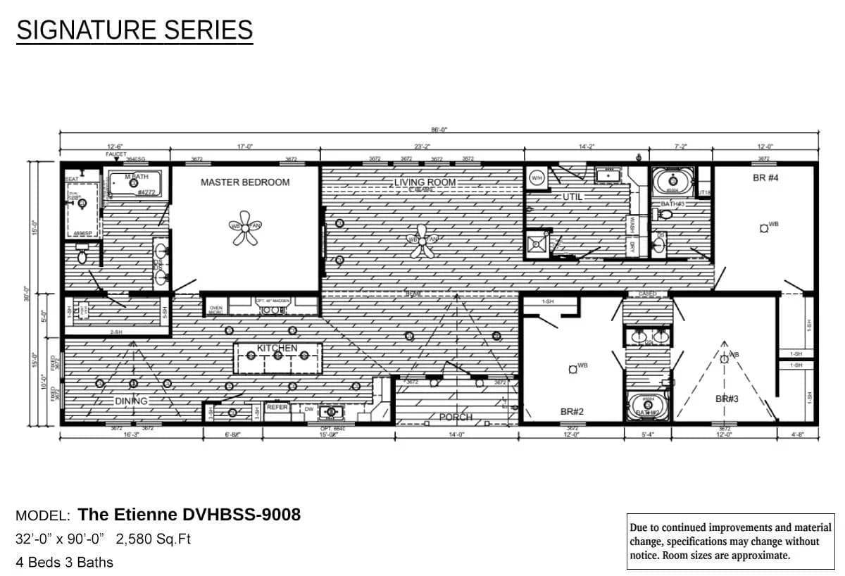 The etienne floor plan home features