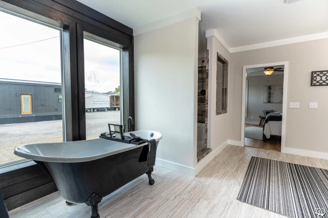 The barndominium 1 story interior home features