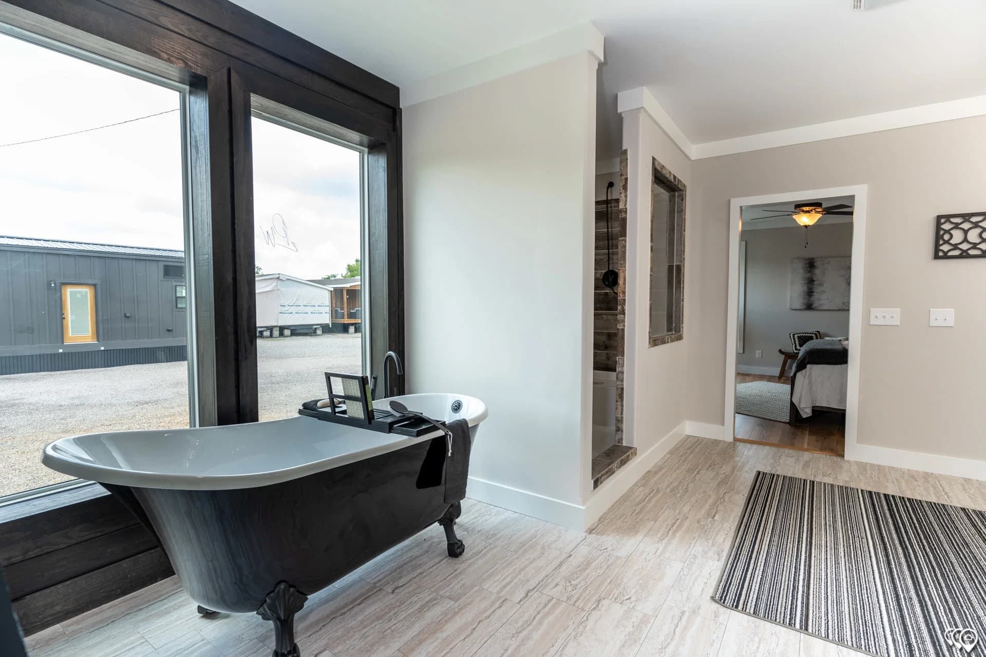 The barndominium 1 story interior home features