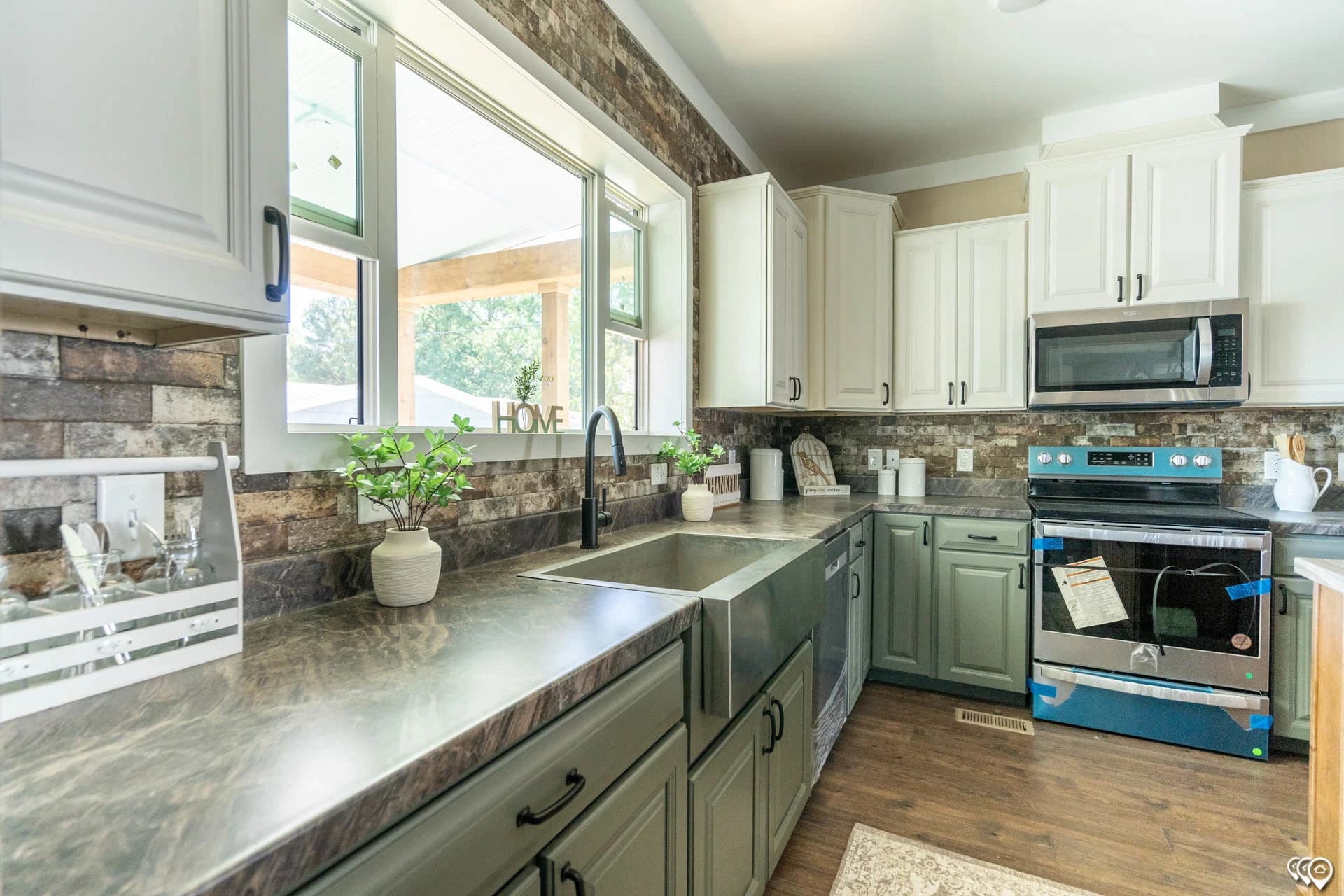 The barndominium 2 kitchen home features