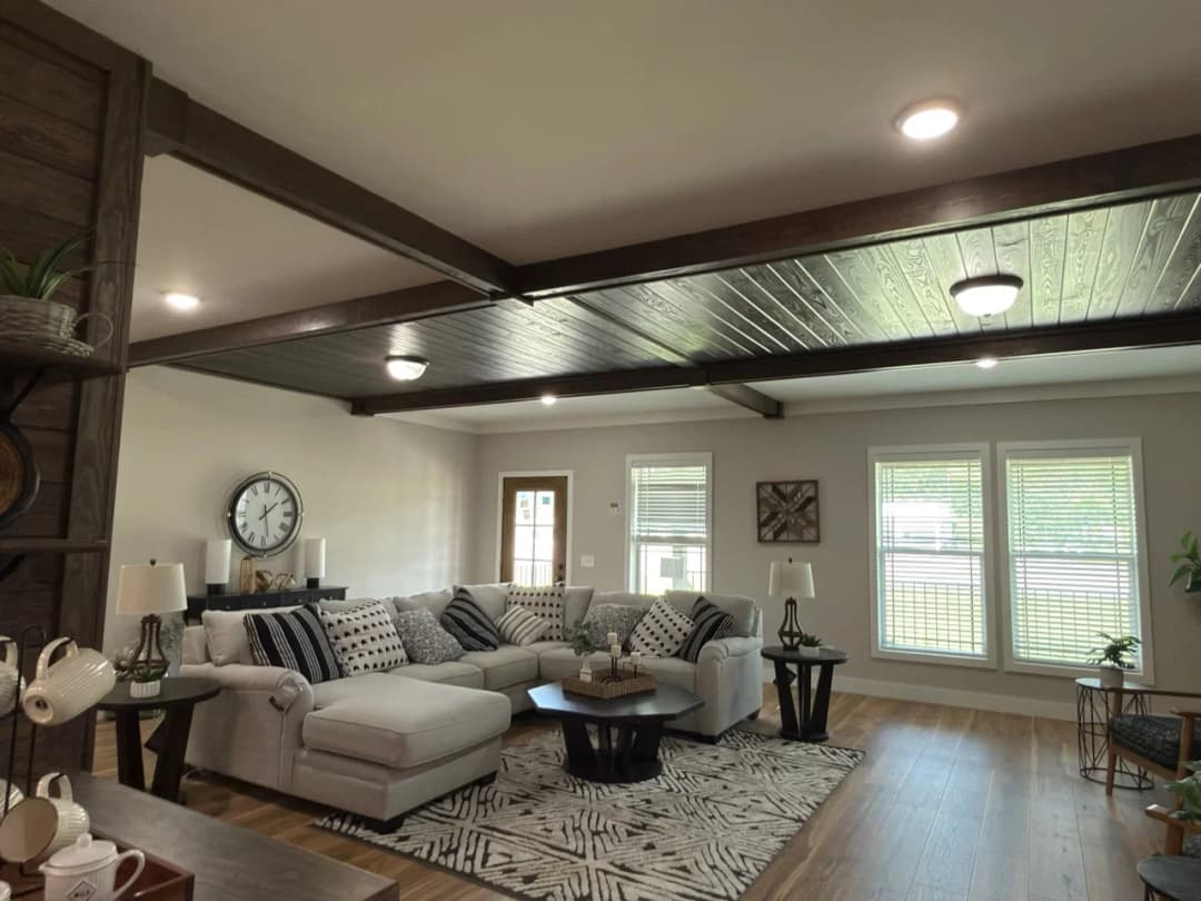The barndominium interior home features