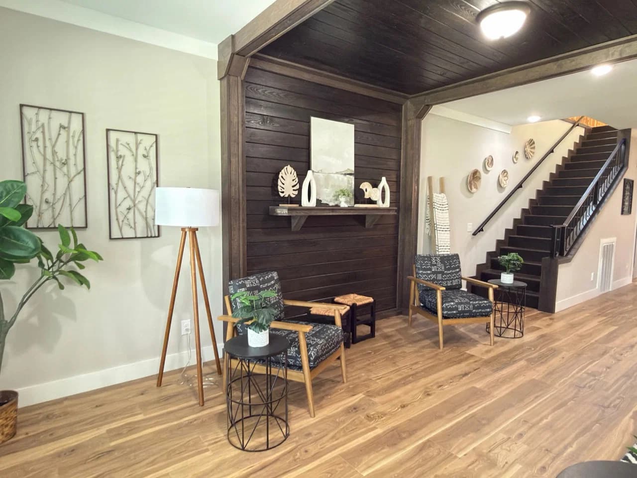 The barndominium interior home features