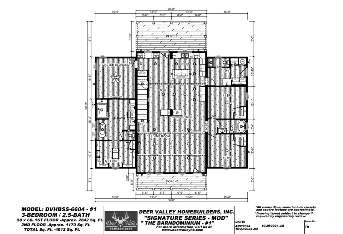 The barndominium 2 floor plan home features