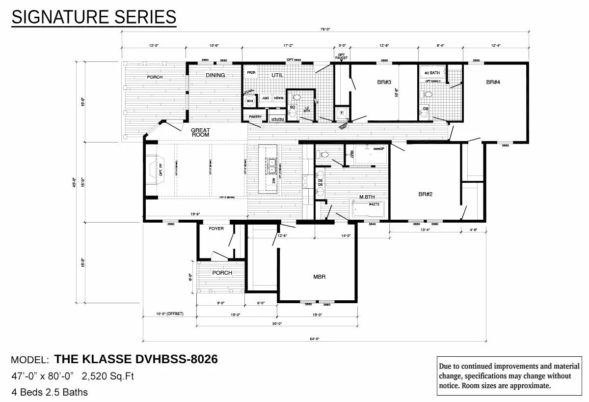 The klasse floor plan home features