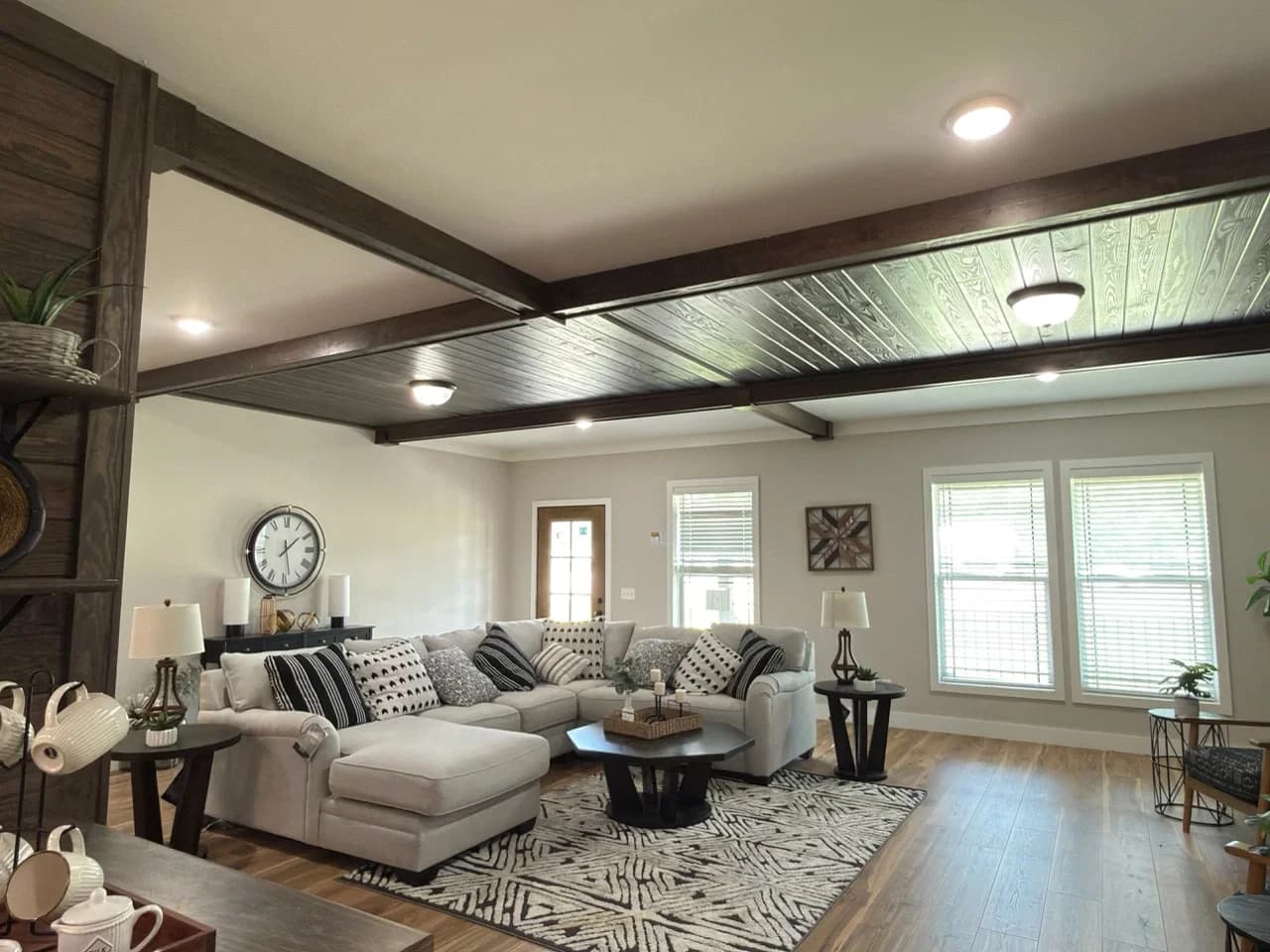 The barndominium interior home features