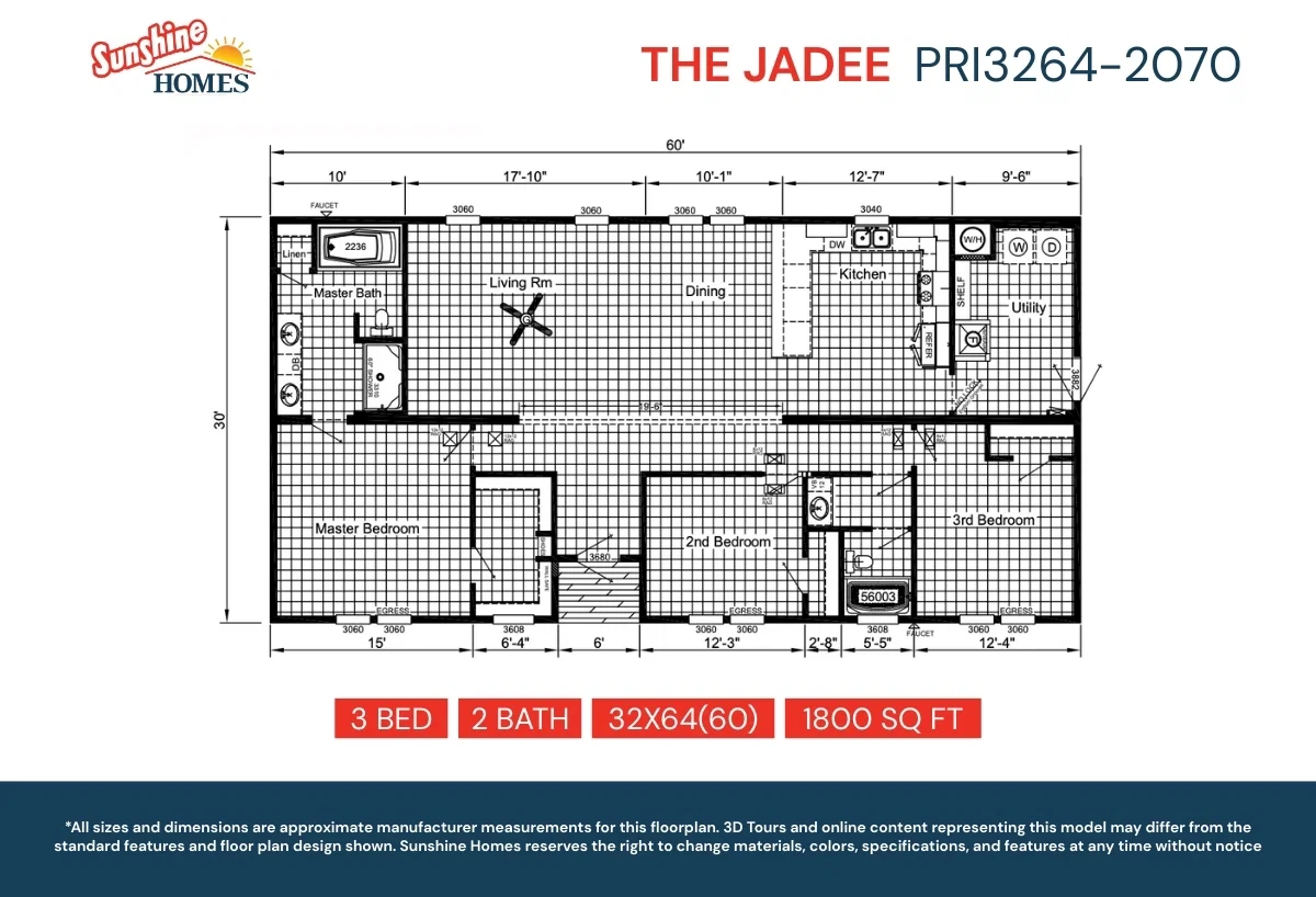 Pri3264-2070 floor plan home features