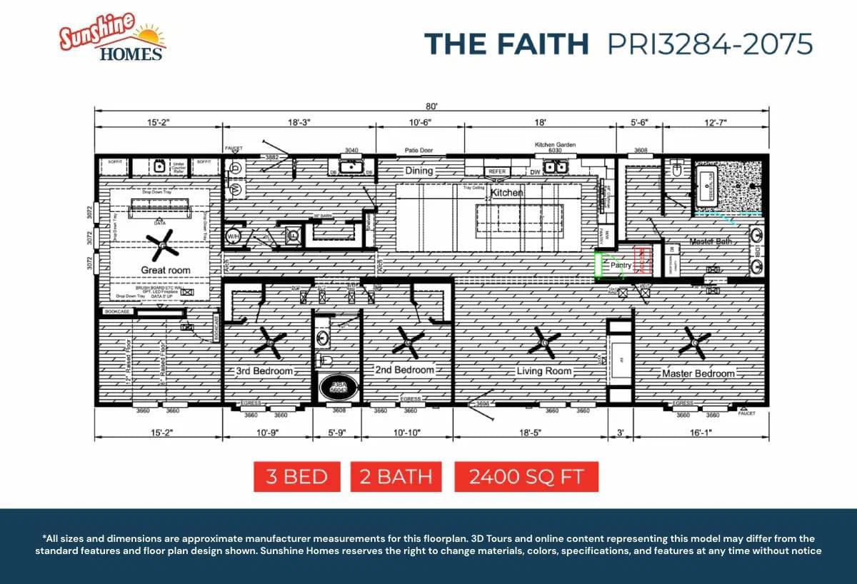 Pri3284-2075 floor plan home features