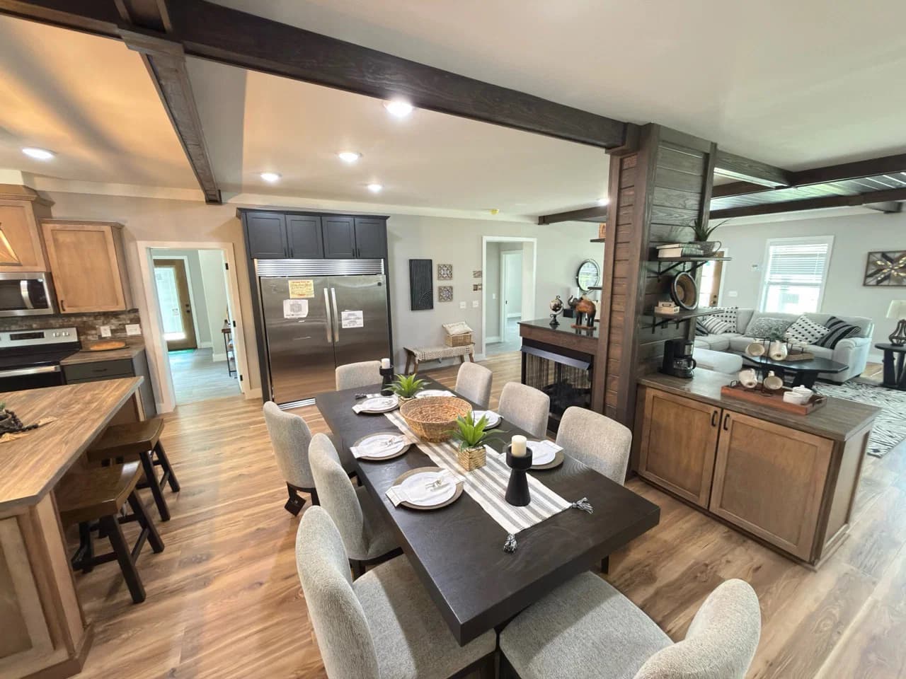 The barndominium interior home features