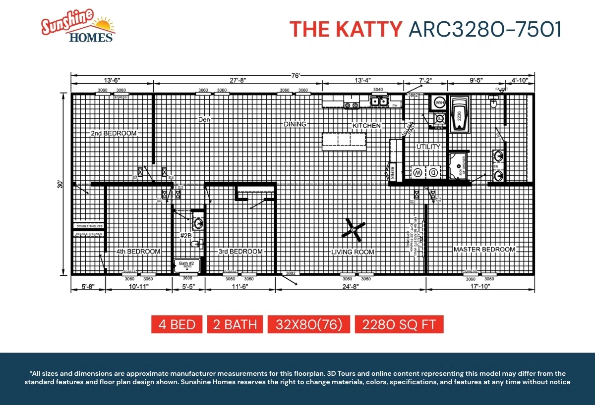 Arc3280-7501 floor plan home features