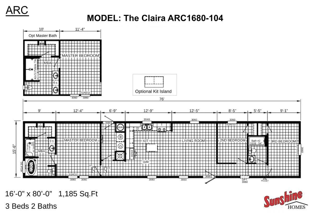 Arc1680-104 floor plan home features