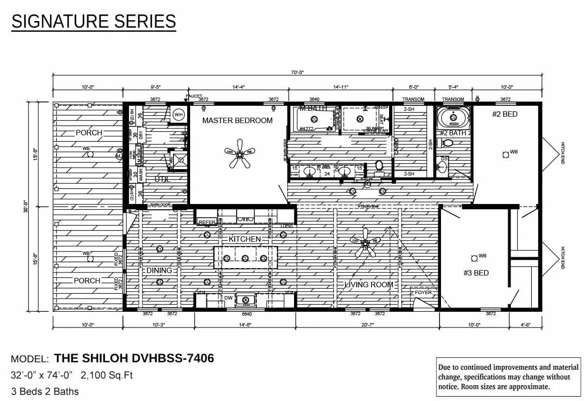 The shiloh  floor plan home features