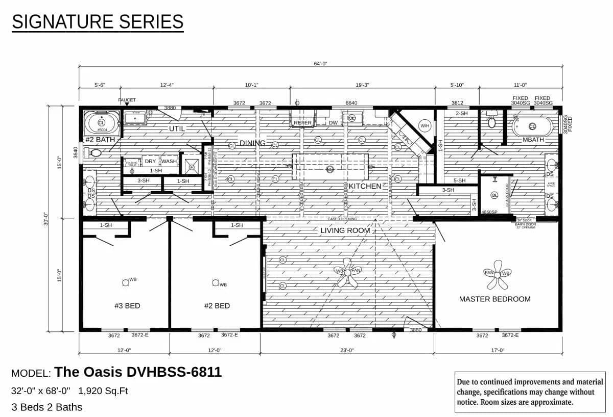 The oasis floor plan home features