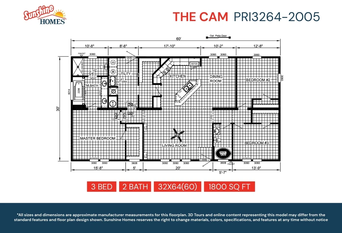 Pri3264-2005 floor plan home features