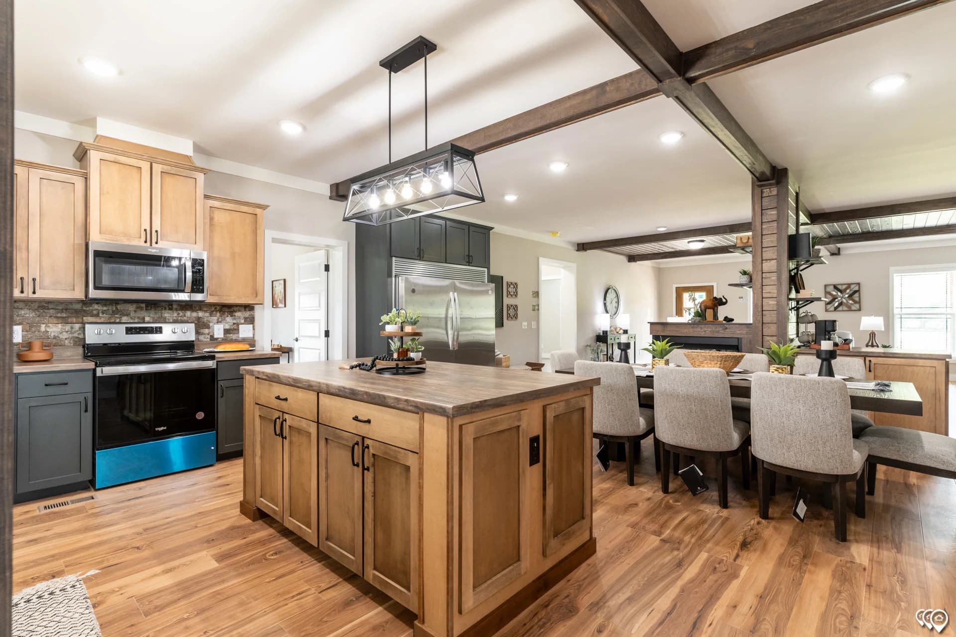 The barndominium 1 story kitchen home features