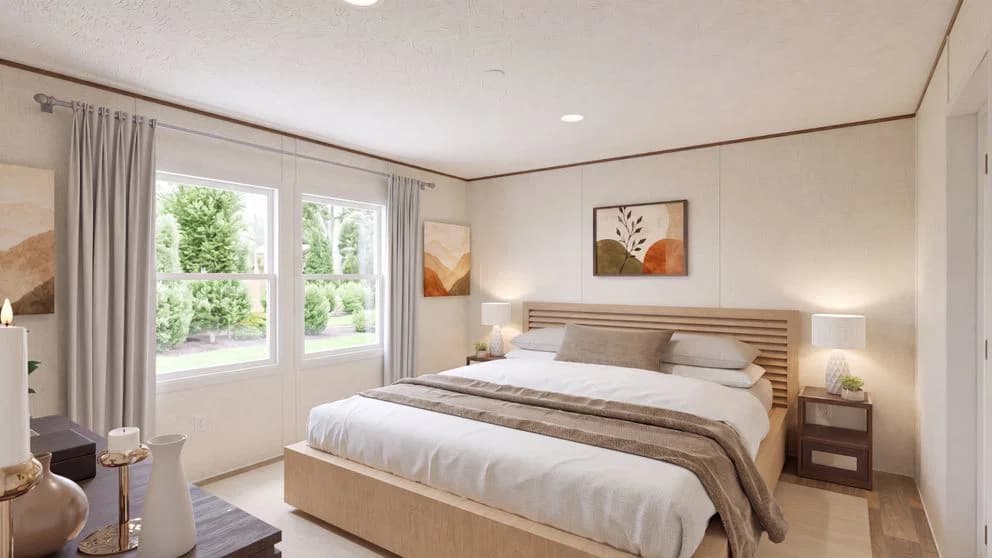 Oak bedroom home features
