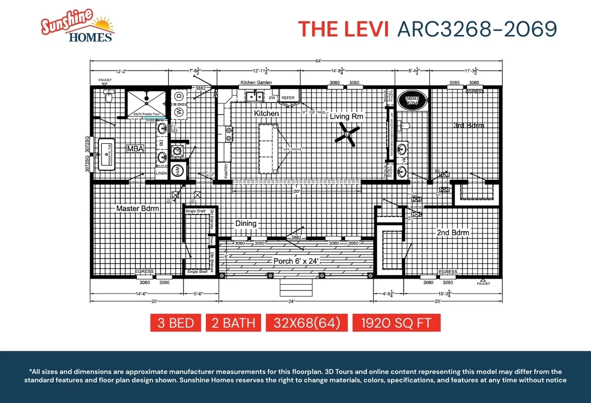Arc3268-2069 floor plan home features