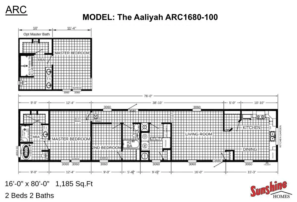 Arc1680-100 floor plan home features