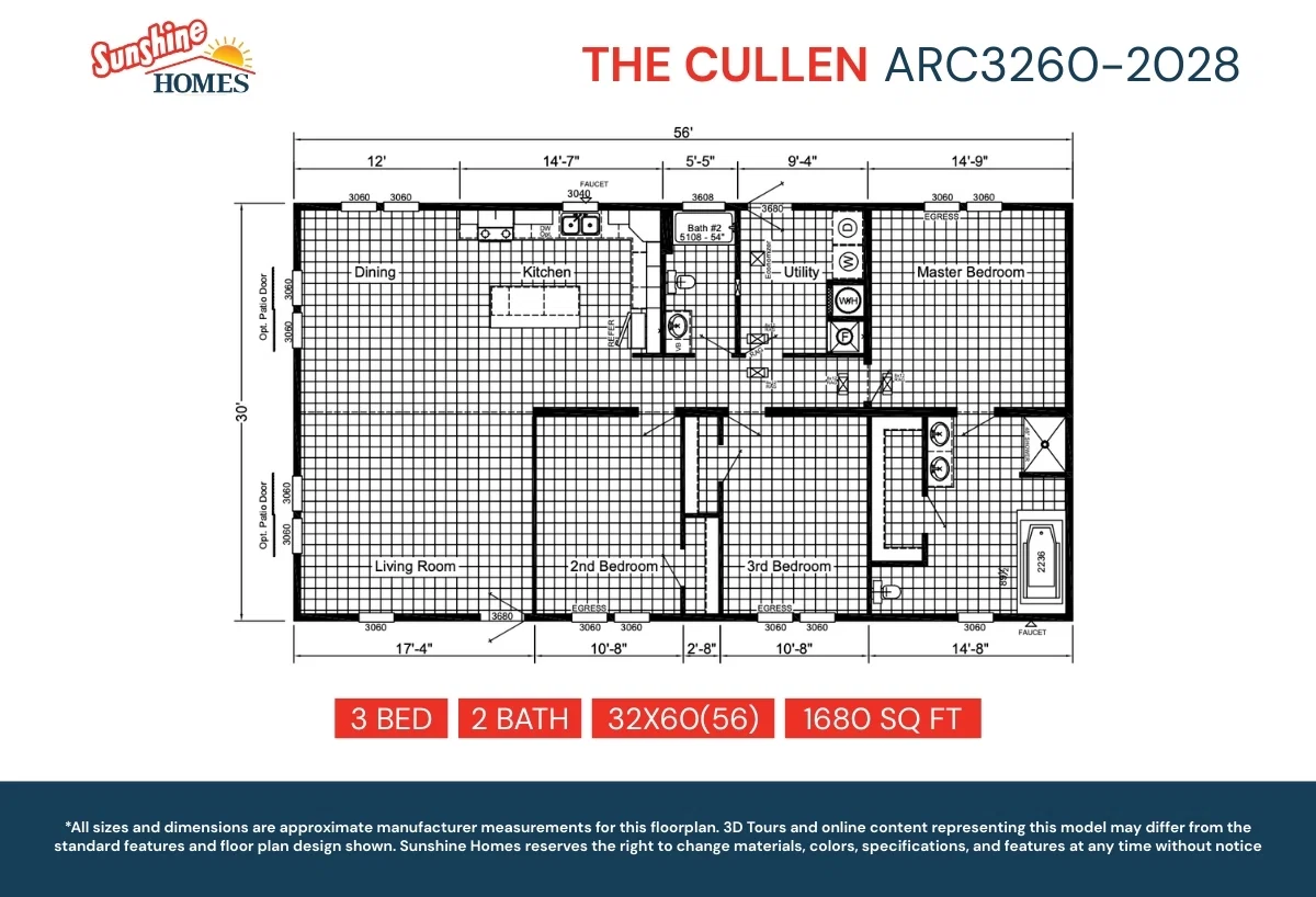 Arc3260-2028 floor plan home features