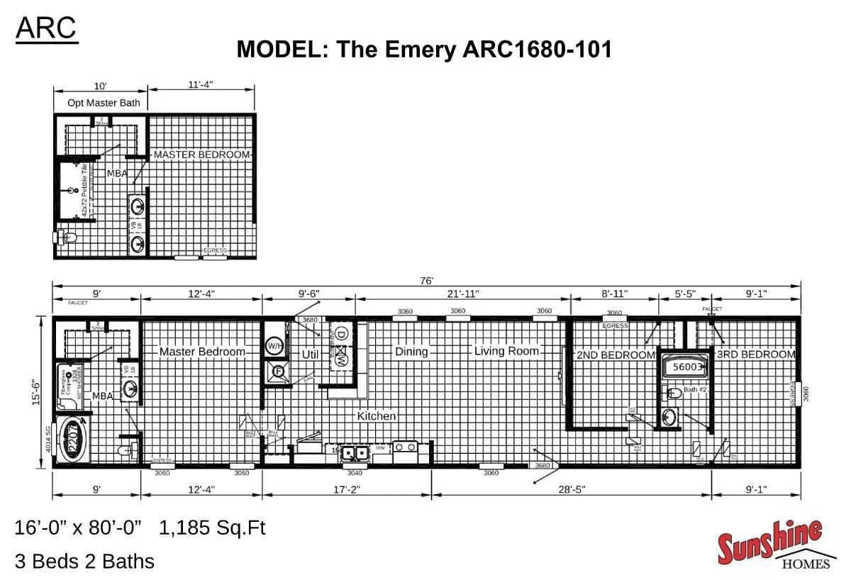Arc1680-101 floor plan home features