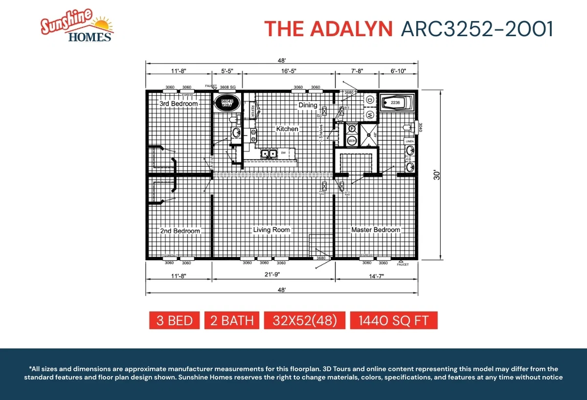 Arc3252-2001 floor plan home features