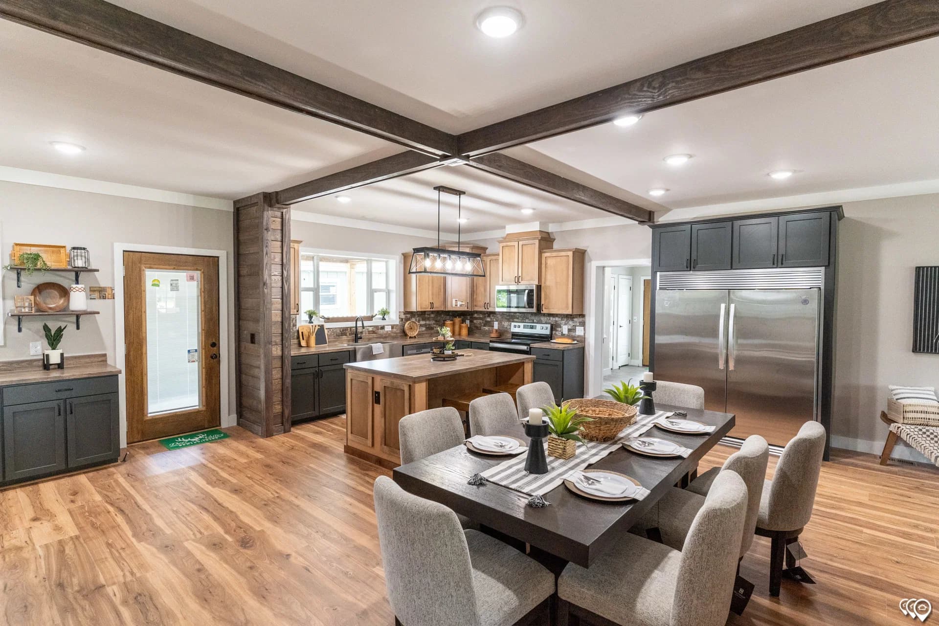 The barndominium 1 story interior home features