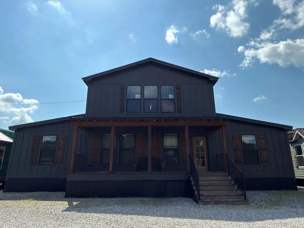 The barndominium 2 elevation and exterior home features