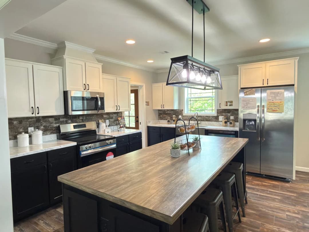 The woodside c kitchen home features