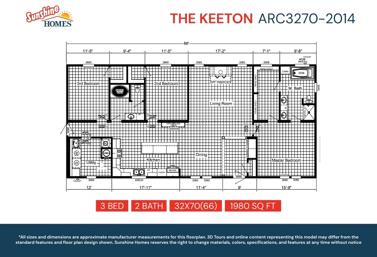 Arc3270-2014 floor plan home features