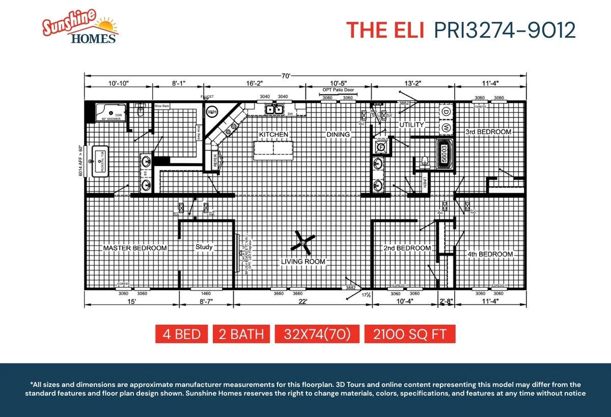 Pri3274-9012 floor plan home features