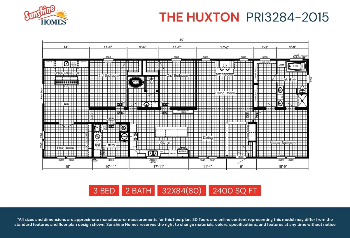 Pri3284-2015 floor plan home features