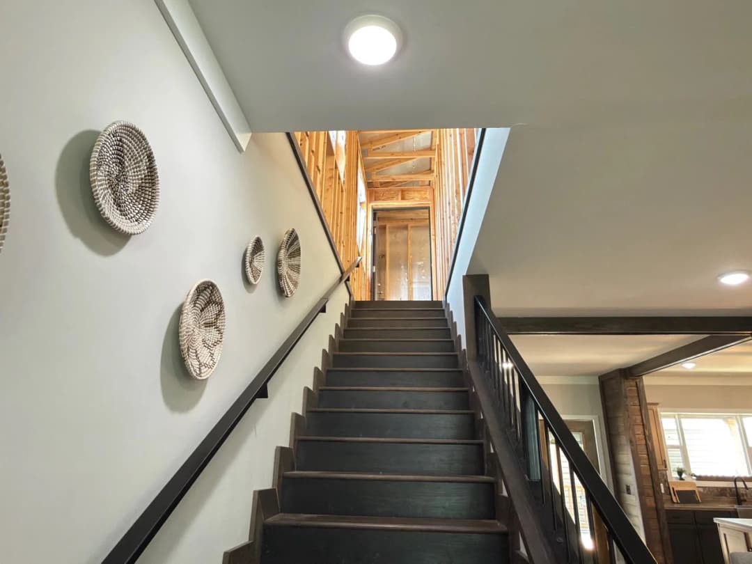 The barndominium interior home features