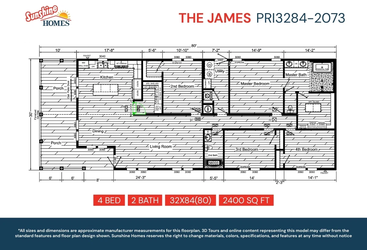 Pri3284-2073 floor plan home features