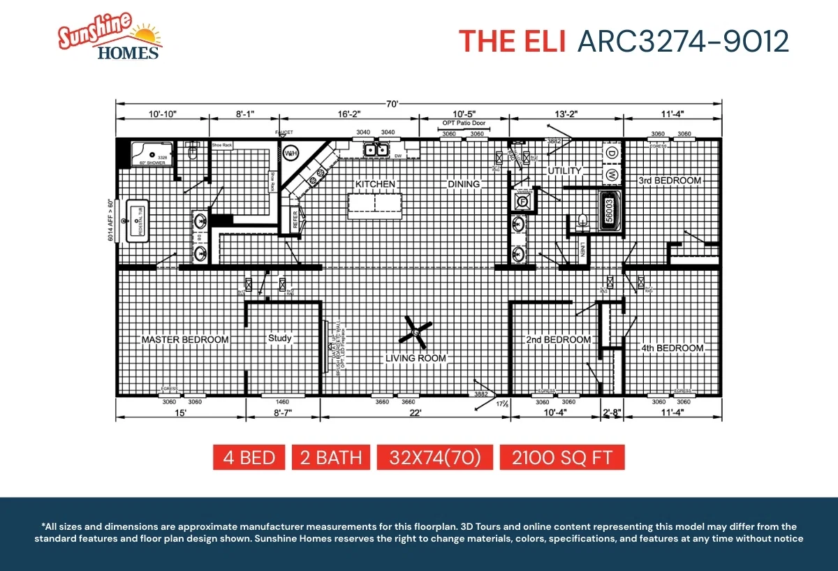Arc3274-9012 floor plan home features