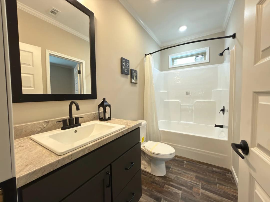 The taylor  bathroom home features