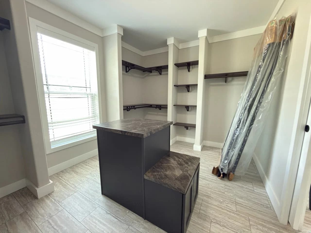 The barndominium interior home features