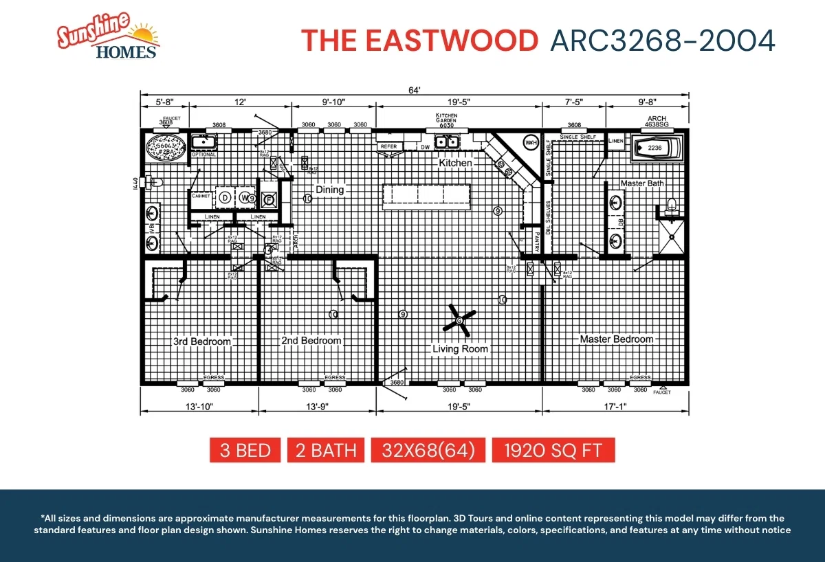 Arc3268-2004 floor plan home features