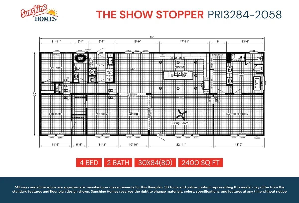 Pri3284-2058 floor plan home features
