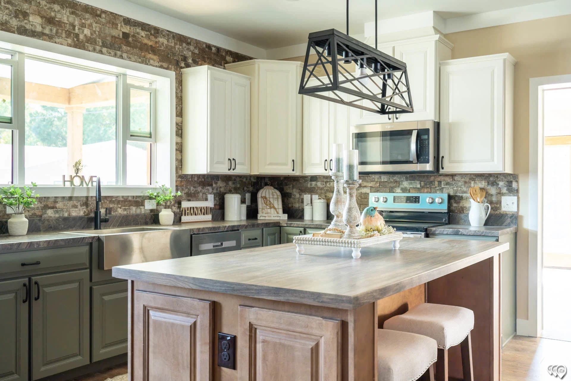 The barndominium 1 story kitchen home features